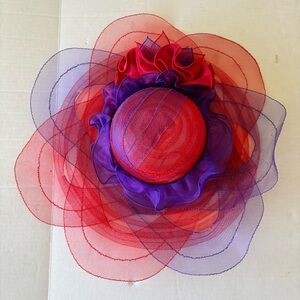 Red and Purple Layered Hat